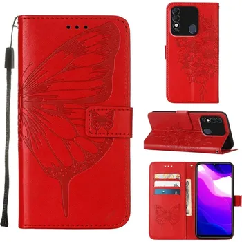 Příslušenství pro tablet VSECHNONAMOBIL 46919 ART Peněženkový kryt Tecno Spark 8 BUTTERFLY červený