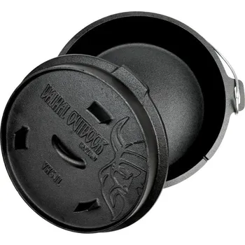 Kempingové nádobí Litinový kotlík 32 cm, 6,1 l dutch oven Valhal Outdoor VH6.1L (Valhal Outdoor Holland VH6.1L Litinový hrnec Dutch Oven o průměru 32 cm )