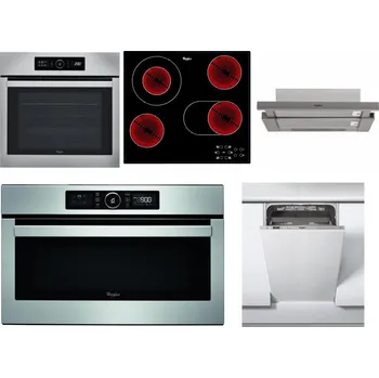 Set domácích spotřebičů WHIRLPOOL ABSOLUTE AKZ9 6230 IX + WHIRLPOOL AKT 8190/BA + WHIRLPOOL AKR 5390/1 IX + WHIRLPOOL ABSOLUTE AMW 730 IX + WHIRLPOOL WSIC 3M27 C