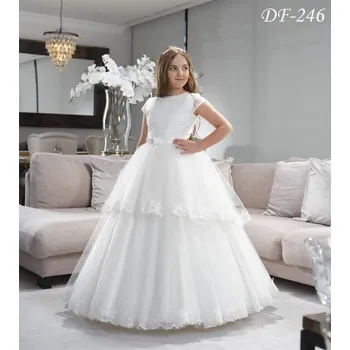 Dívčí šaty Luxusní dětské šaty pro družičky DF-246 Barva: ivory, Vybraná velikost: velikost 158