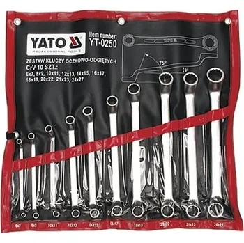 Sada nářadí Sada klíčů očkových 10ks 6-27 mm ohnuté