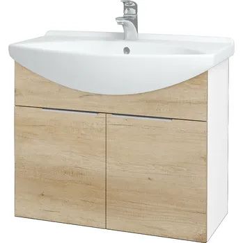 Koupelnový nábytek Dřevojas Koupelnová skříňka TAKE IT SZD2 75 - N01 Bílá lesk / Úchytka T05 / D15 Nebraska