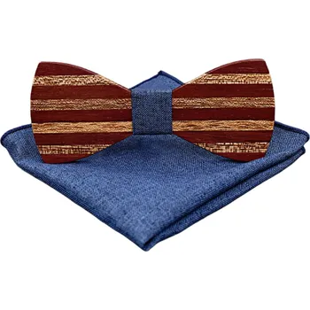 Motýlek Dřevěný motýlek s kapesníčkem Miranda P07