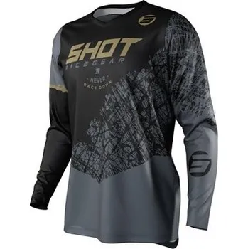 Moto dres SHOT RACING DEVO STORM černý/šedý/zlatý dětský dres 6/7