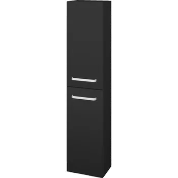 Koupelnový nábytek Dřevojas Vysoká skříň DOS SV1D2 35 - L03 Antracit vysoký lesk / Úchytka T01 / L03 Antracit vysoký lesk / Levé