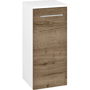 Koupelnový nábytek Dřevojas Nízká skříňka DOS SND 35 - N01 Bílá lesk / Úchytka T04 / D21 Tobacco / Pravé