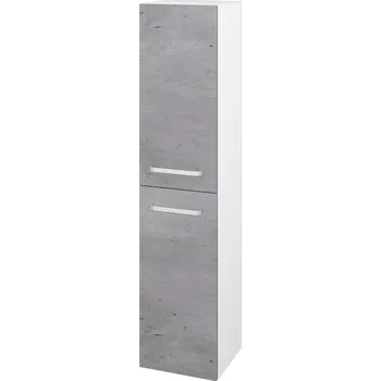 Koupelnový nábytek Dřevojas Vysoká skříň DOS SVD2 35 - N01 Bílá lesk / Úchytka T01 / D01 Beton / Levé