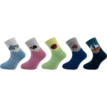 Dětské ponožky NOVIA | lycra obrázek 1504 - balení 5 párů Velikost: 22-23 ( 33-35 )