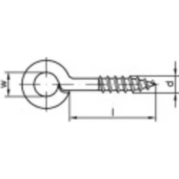 Kabelové oko TOOLCRAFT Šrouby s okem typu 1 (Ø x d) 4 mm x 16 mm Galvanicky pozinkovaná ocel 100 ks