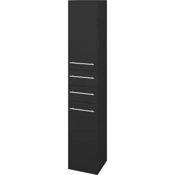 Koupelnový nábytek Dřevojas Vysoká skříň DOS SVD2Z2 35 - N03 Graphite / Úchytka T02 / N03 Graphite / Levé