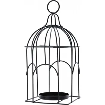 Svícen Kovový svícen ptačí klec 26,5x11,8 cm (135005 041 AAE330530 svícen plačí klec)