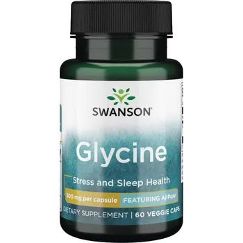 Přírodní produkt Swanson AjiPure Glycine, 500 mg, 60 rostlinných kapslí