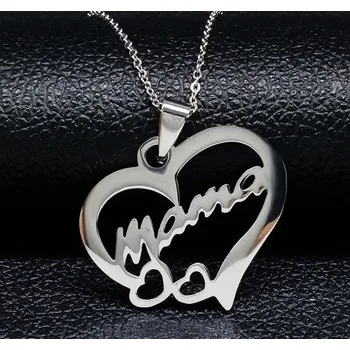 Náhrdelník B-TOP Dámský náhrdelník SRDCE MAMA - nerez ocel