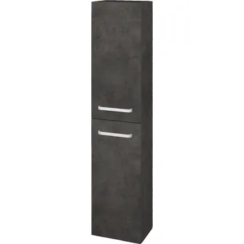 Koupelnový nábytek Dřevojas Vysoká skříň DOS SV1D2 35 - D16 Beton tmavý / Úchytka T01 / D16 Beton tmavý / Pravé
