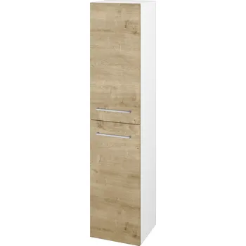 Koupelnový nábytek Dřevojas Vysoká skříň s košem DOS SVD2K 35 - N01 Bílá lesk / Úchytka T04 / D09 Arlington / Pravé