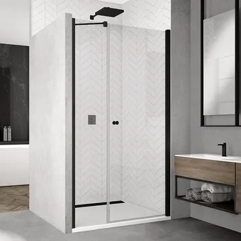 RONAL SOLINO Black Jednokřídlé dveře s pantem u zdi a s pevnou stěnou v rovině SOL31SM10688