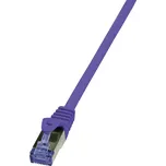 LogiLink CQ308VS RJ45 síťové kabely, propojovací kabely CAT 6A S/FTP 7.50 m fialová samozhášecí, bez halogenů, s ochrano