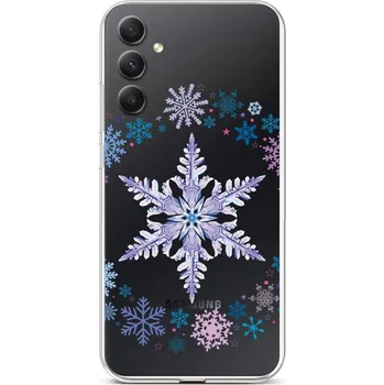 Pouzdro na mobilní telefon Kryt Samsung A34 Snowflake (obal neboli pouzdro na Samsung A34)