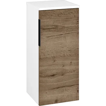 Koupelnový nábytek Dřevojas Nízká skříňka DOS SND 35 - N01 Bílá lesk / Úchytka T07 / D21 Tobacco / Pravé