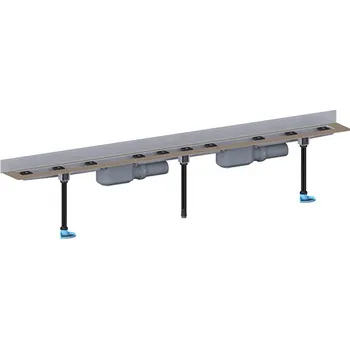 Odvodňovací žlab HL plochý nerezový žlab k zabudování ke stěně včetně dvou odtoků DN50, bez krytu žlabu, délka 900mm (HL50WF.0)