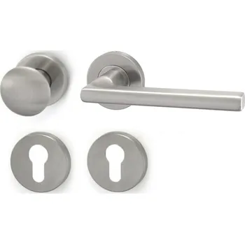 Dveřní kování HOLAR Dveřní kování METAL TUBE MT 13 s koulí a rozetou Provedení: klika pravá PZ/koule, Rozeta: R - kulatá