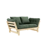 sofa BEAT natural pine (pohovka z borovice) karup natural olive green 756