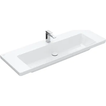 Umyvadlo Villeroy & Boch Subway 3.0 umyvadlo 130x47 cm, otvor pro baterii, bez přepadu, bílá Alpin (4A70D201)