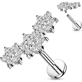 Piercing Šperky4U Piercing do brady s kytičkami - LB1102ST-1208