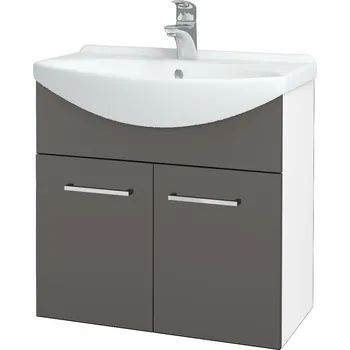 Koupelnový nábytek Dřevojas Koupelnová skříňka TAKE IT SZD2 65 - N01 Bílá lesk / Úchytka T04 / N06 Lava