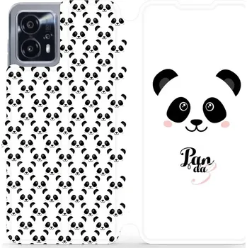 Pouzdro na mobilní telefon Flipové pouzdro Mobiwear - Motorola Moto G13 - M030P Panda Amálka (Knížkové flip pouzdro, obal, kryt na mobil Motorola Moto G13 - M030P Panda Amálka, materiál Umělá kůže + TPU - ochrana 360°, stojánek, silikonová vanička, magnetické zavírání)