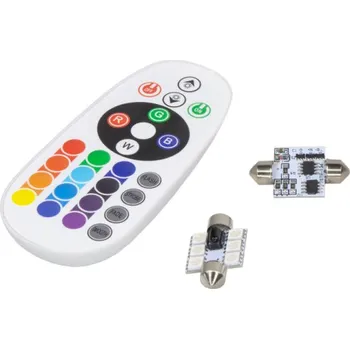 Autožárovka LED sufit (36mm) RGB, 12V, 6LED/5050SMD