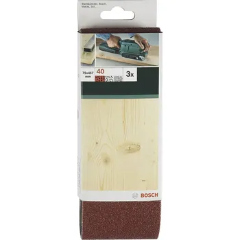 Brusný papír Bosch Accessories 2609256206 brusný pás Zrnitost 80 (d x š) 457 mm x 75 mm 3 ks