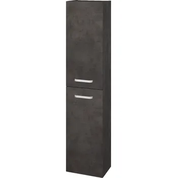 Koupelnový nábytek Dřevojas Vysoká skříň DOOR SV1D2 35 - D16 Beton tmavý / Úchytka T01 / D16 Beton tmavý / Levé