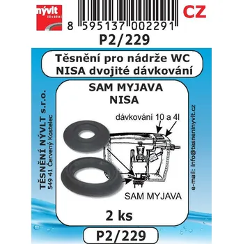Sada těsnění Nývlt různé druhy - P2/229 pro WC nádrže
