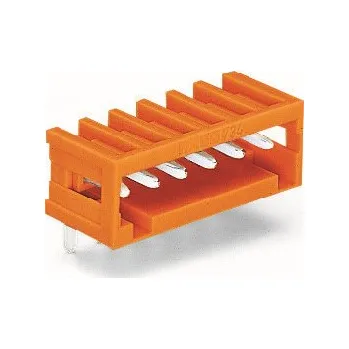 Dílna WAGO Konektor 734-262 s pájecími piny THT Pájecí kontakt 1,0 × 1,0 mm Úhlové provedení, oranžová 734-262