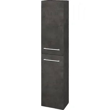 Koupelnový nábytek Dřevojas Vysoká skříň DOS SV1D2 35 - D16 Beton tmavý / Úchytka T03 / D16 Beton tmavý / Pravé