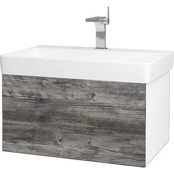 Koupelnový nábytek Dřevojas Koupelnová skříňka VARIANTE SZZ 70 pro umyvadlo Laufen Pro S - N01 Bílá lesk / D10 Borovice Jackson