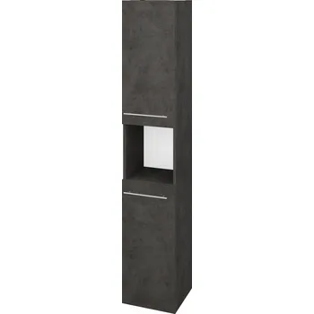 Koupelnový nábytek Dřevojas Vysoká skříň DOS SVD2O 35 - D16 Beton tmavý / Úchytka T02 / D16 Beton tmavý / Levé