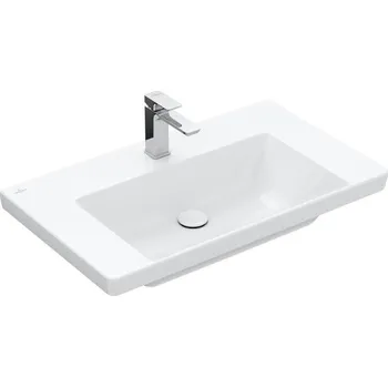 Umyvadlo Villeroy & Boch Subway 3.0 umyvadlo 80x47 cm, otvor pro baterii, bez přepadu, bílá Alpin (4A708101)