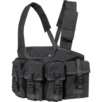 CONDOR OUTDOOR Vesta taktická CHEST RIG 7 kapes ČERNÁ