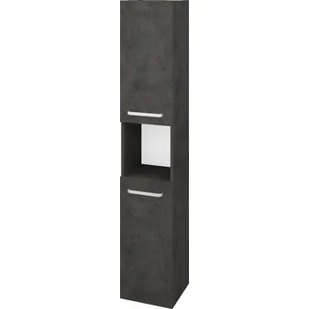Koupelnový nábytek Dřevojas Vysoká skříň DOS SVD2O 35 - D16 Beton tmavý / Úchytka T01 / D16 Beton tmavý / Levé