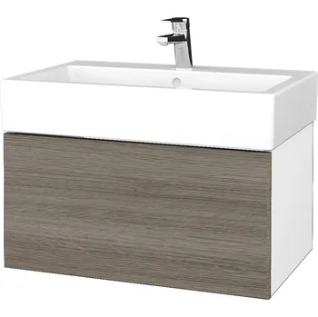 Koupelnový nábytek Dřevojas Koupelnová skříňka VARIANTE SZZ 70 pro umyvadlo Duravit Vero - N01 Bílá lesk / D03 Cafe