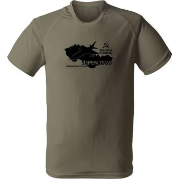 Funkční tričko SRPEN 1968 - bratrská pomoc - olivová