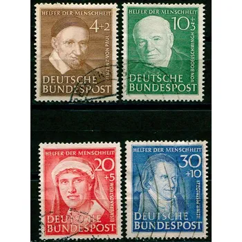 Poštovní známka (1951) MiNr. 143 - 146 - O - Německo - Pomocníci lidskosti (II.) *