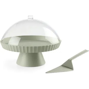 BlimPlus Podnos na dort s poklopem a lopatkou Agora Medium Forest
