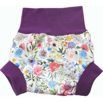 Plenkové kalhoty Breberky Natahovací svrchní kalhotky PUL - Hortenzie VELIKOST: S (4-7kg)