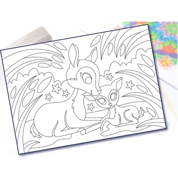 Radost v písku Šablona na pískování laň s kolouškem Varianta: A4 (210 × 297 mm)