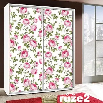 Šatní skříň Maridex Moderní šatní skříň s posuvnými dvířky s motivem Penelopa 155 maride Maridex Penelopa motiv: Růže 2