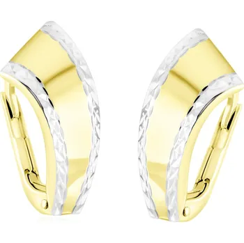 Náušnice GEMMAX Zlaté dámské náušnice s diamantovým brusem - malé – zlatý šperk ryzosti 585/1000 v Dárkovém balení s Certifikátem GLECN-22641