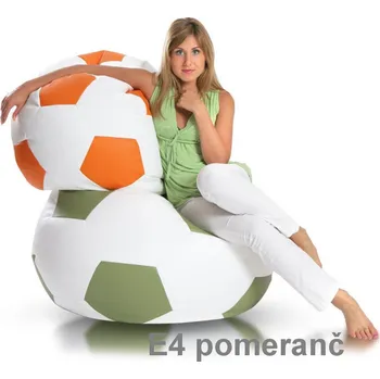 Sedací pytel Furini Sedací Vak, Sedací křeslo FOOTBALL L furin bíla E1: pomerančová E4